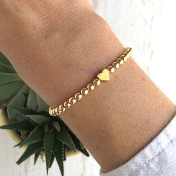 You Pick 2 WATERPROOF Gold Stretch Bracelets Non-tarnish Gemstone & Pearl & Bead - Picture 6 of 17